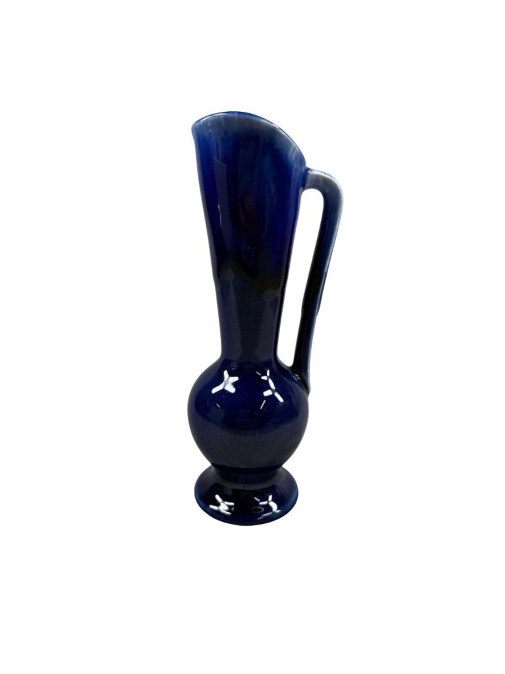 Vintage Blue Ceramic Pitcher Vase With Handle Made In Japan Bud Vase Decor